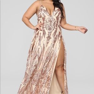 Fame excess sequin dress: ROSEGOLD